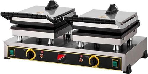 Silver Endüstriyel Elektrikli Çiçek Kare Waffle Makinesi