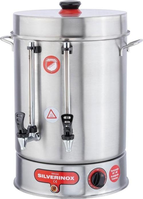 Silver Metal Musluklu 80 Bardak Çay Makinesi 9 L Çay Potu