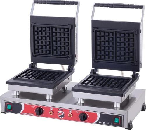 Silver Endüstriyel Elektrikli Kare Waffle Makinesi - 4 Lü