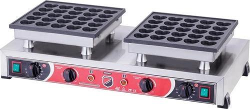 Silver Elektrikli Çiftli Kalpli Bubble Waffle Makinesi