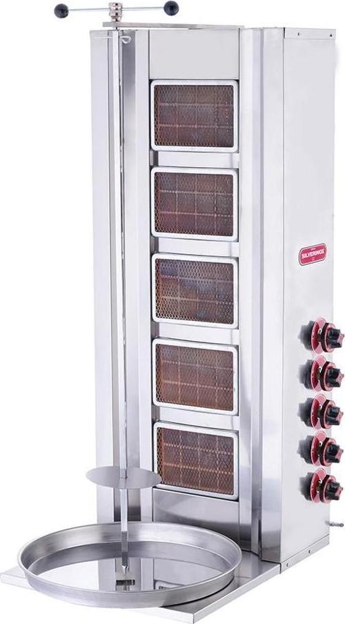 Silver Endüstriyel Tüplü 5 Radyanlı Döner Ocağı Makinesi