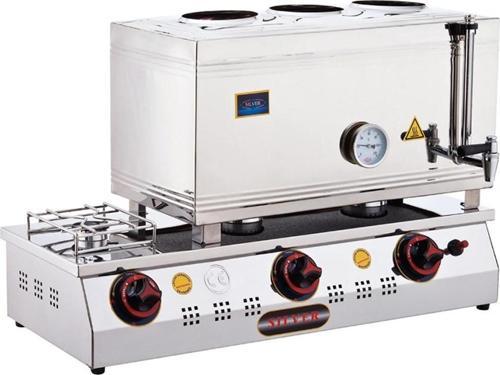 Silver 60 Lık Doğalgazlı 40 Litre 3 Demlikli Çay Kazanı