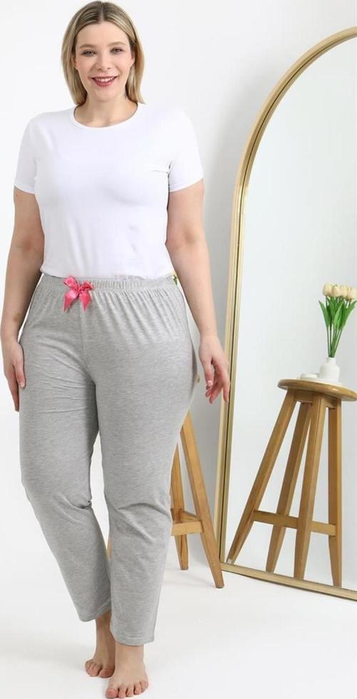 Kadın Pamuklu Büyük Beden Alt Pijama Gri