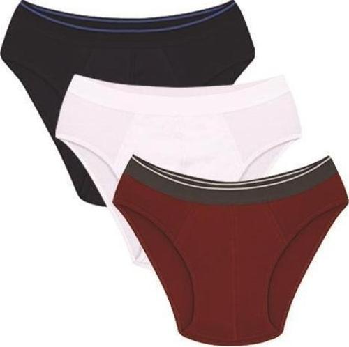 Erkek Pamuk 3lü Bordo Beyaz Laci Likralı Slip 40127