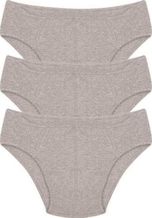 Erkek Pamuk 3lü Gri Slip 40129