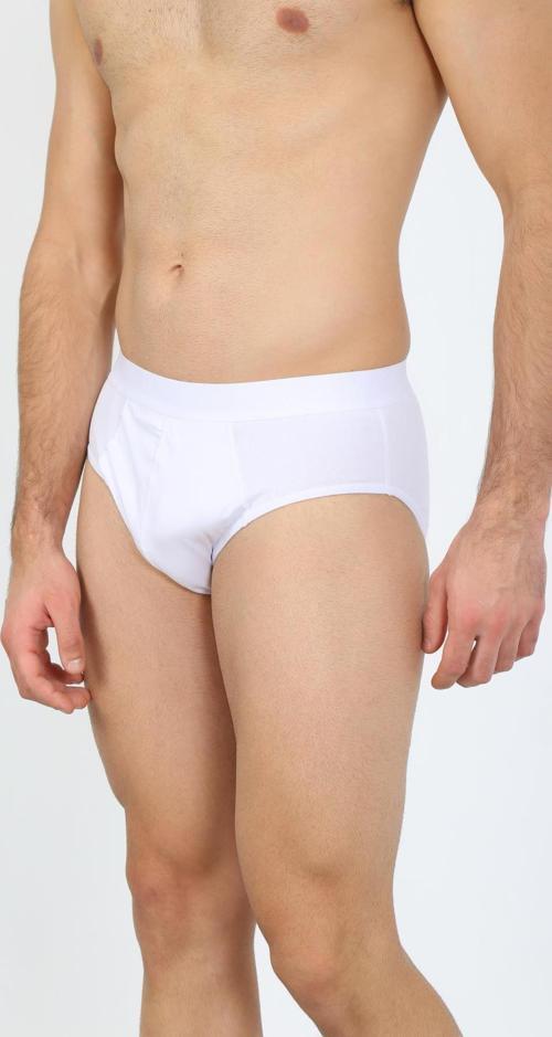 Erkek Pamuk Likralı Slip Beyaz 40132