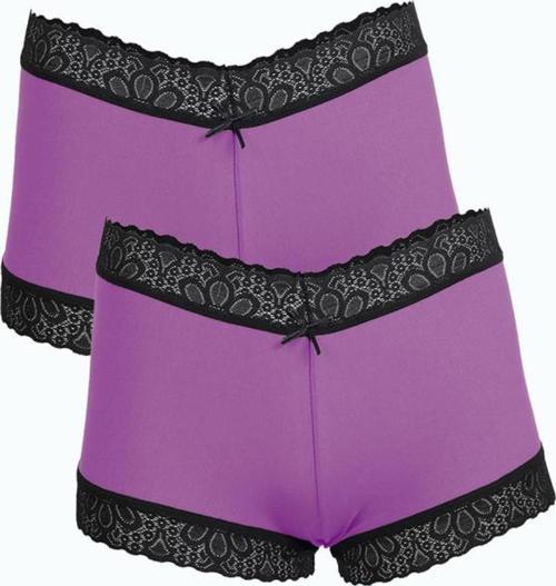 Kadın Pamuklu 2li Boxer Mor 40277
