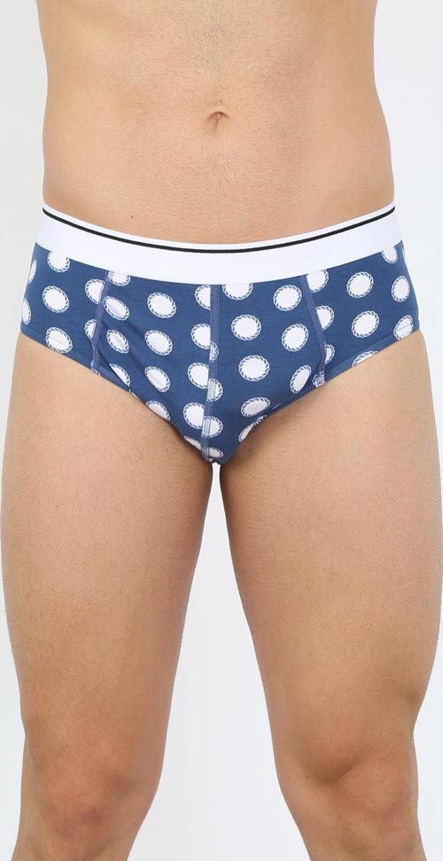 Erkek Pamuk Desenli Likralı Slip Lacivert 40131