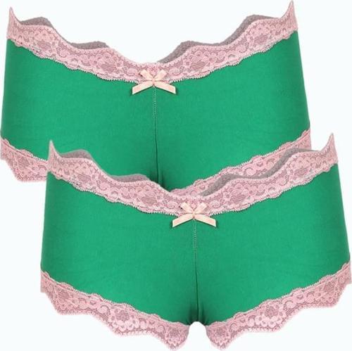 Kadın Pamuklu 2li Boxer Fıstık Yeşili 40277