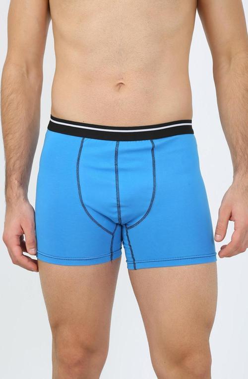 Erkek Pamuk Likralı Boxer Mavi 40133