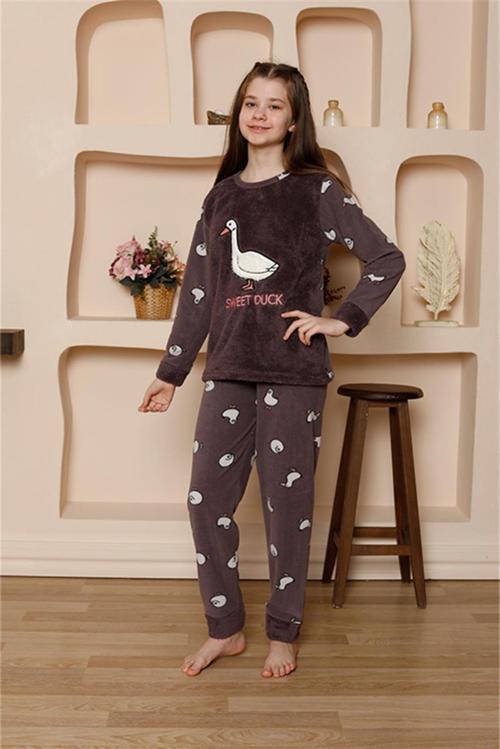 Kız Çocuk WelSoft Polar Mürdüm Pijama Takımı