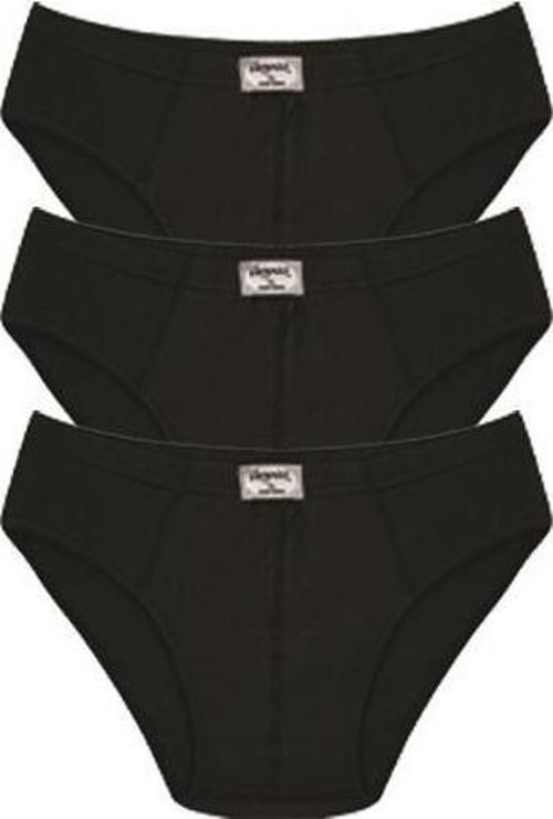 Erkek Pamuk 3lü Siyah Slip 40129