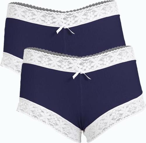 Kadın Pamuklu 2li Boxer Lacivert 40277