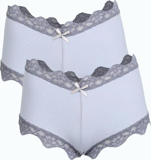 Kadın Pamuklu 2li Boxer Mavi 40277