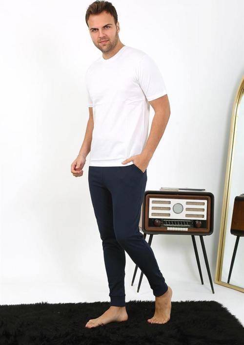 Erkek Pamuk Tek Alt Pijama Lacivert 27551