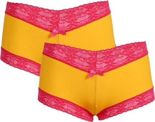 Kadın Pamuklu 2li Boxer Sarı 40265