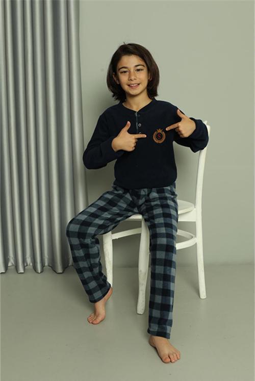 Erkek Çocuk WelSoft Polar Lacivert Pijama Takımı 20549