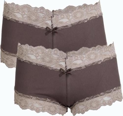 Kadın Pamuklu 2li Boxer Vizon 40278