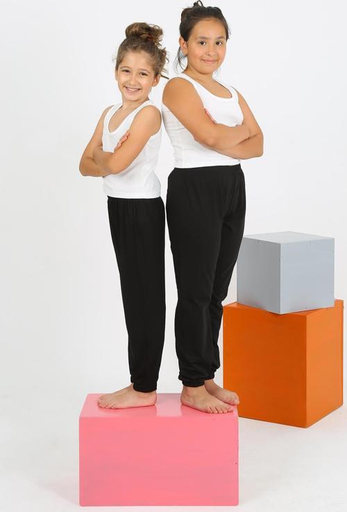 Kız Çocuk Sıfır Kol Beyaz Penye Pijama Takımı