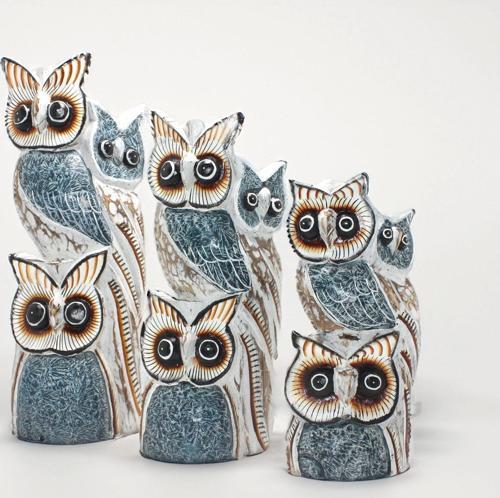 Ahşap 3'lü Baykuş Seti 3okas-18