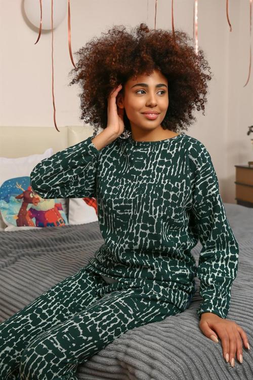Kadın Uzun Kol 3 İplik Penye Pijama Takım 4181