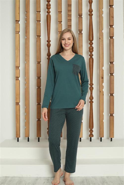 Kadın Penye Uzun Kol Pijama Takım 4146