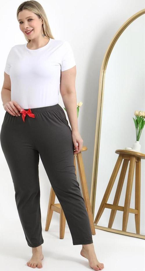 Kadın Pamuklu Büyük Beden Alt Pijama Füme