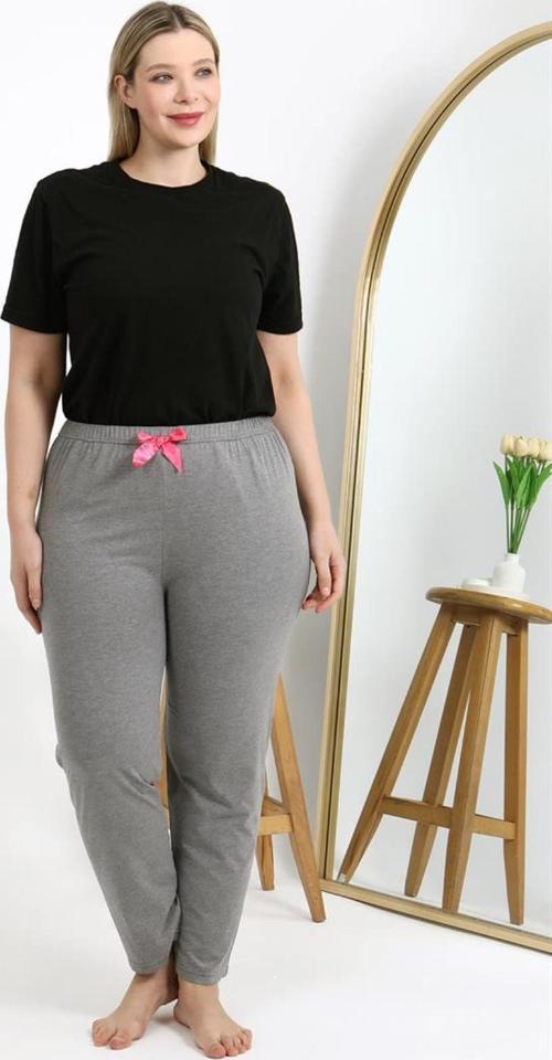 Kadın Pamuklu Büyük Beden Alt Pijama Gri