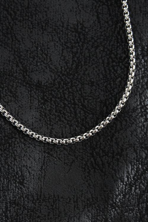 Bakımlı Erkek için Silver Çelik Örme Zincir Tasarım Kolye