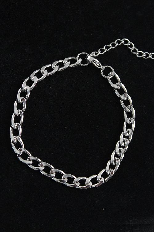Bakımlı Erkek için Silver Çelik Kalın Klasik Stil Bileklik