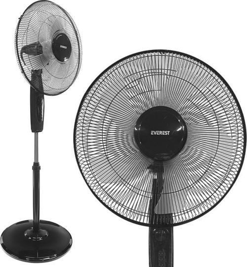FAN11 Cool Air 16 İnç 45 Watt 5 Pervaneli 3 Kademe 1200RPM Zaman Ayarlı Vantilatör Siyah