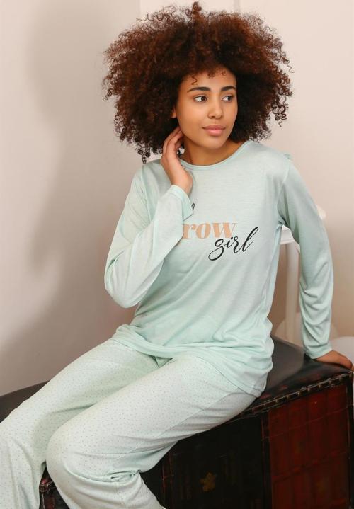 Kadın Penye Uzun Kol Pijama Takım 4188