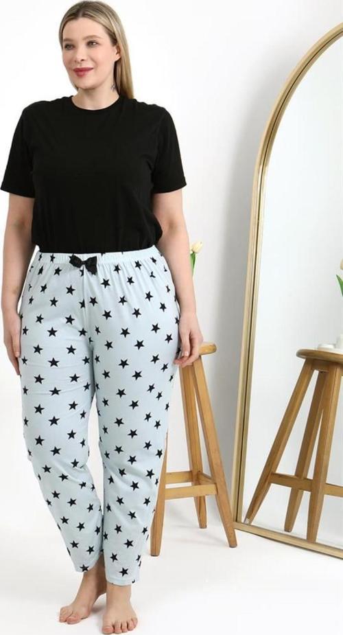 Kadın Pamuklu Büyük Beden Alt Pijama Buz Mavisi