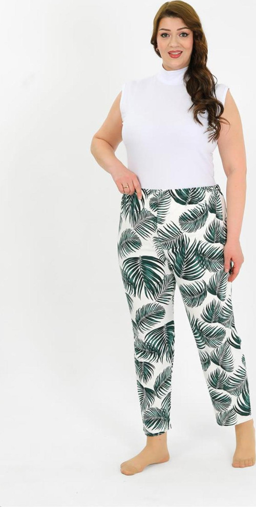 Kadın Pamuklu Büyük Beden Alt Pijama Yeşil 27563