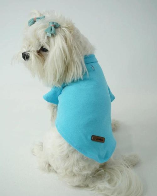 Kedi - Köpek Polo Yaka Tişört Mavi