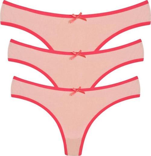 Pamuklu 3lü Tanga Külot Pudra 40251