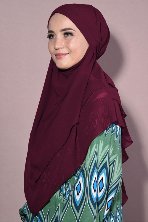 Tesettür Orta Boy Hazır Şifon Sufle Khimar