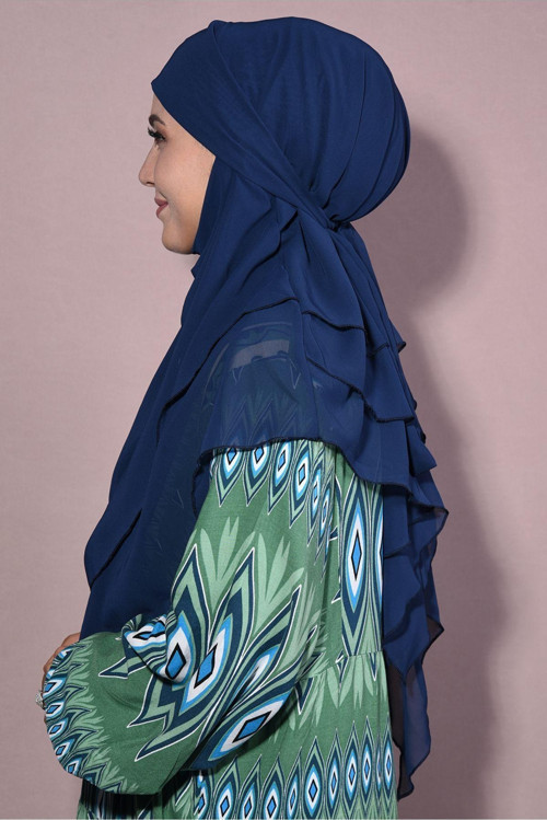 Tesettür Orta Boy Hazır Şifon Sufle Khimar