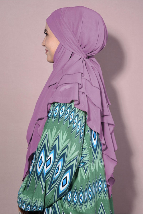 Tesettür Orta Boy Hazır Şifon Sufle Khimar
