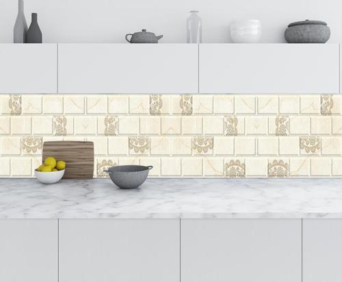 Mutfak Tezgah Arası Folyo Fayans Kaplama Folyosu Doğal Mermer Karo 60x100 CM