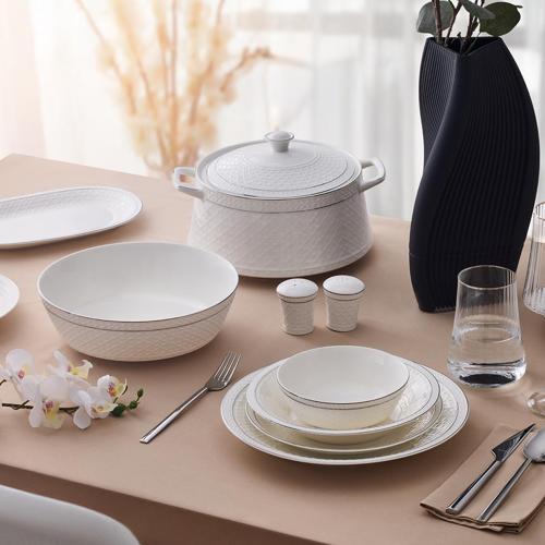 Almada Platin 60 Parça 12 Kişilik Yemek Takımı