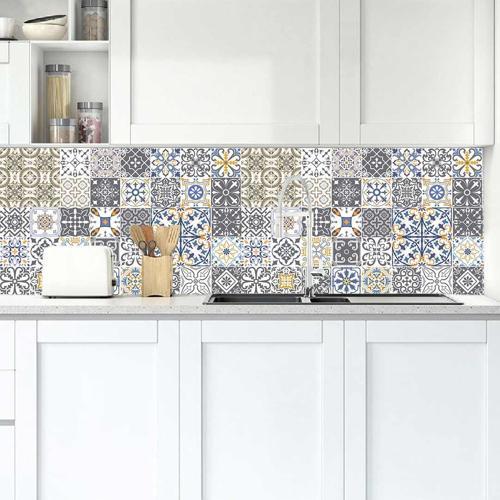 Mutfak Tezgah Arası Folyo Fayans Kaplama Folyosu Fayans Desen 60 x 100