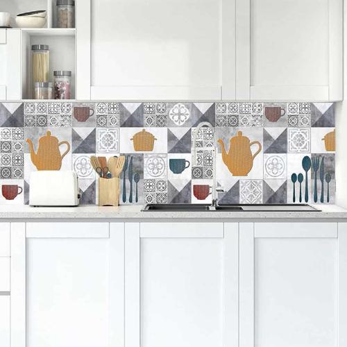 Mutfak Tezgah Arası Folyo Fayans Kaplama Folyosu Duvar Karo Desen 60 x 300