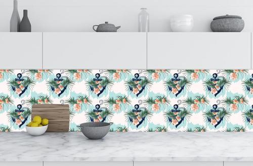 Mutfak Tezgah Arası Folyo Fayans Kaplama Folyosu Denizci 60 x 400