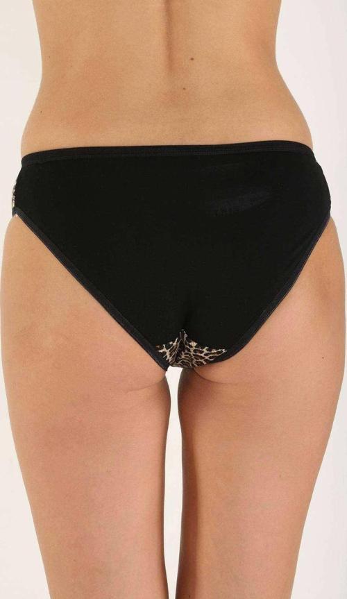 Leopar Desenli Likralı Yumuşak Dokulu Kadın Slip Külot