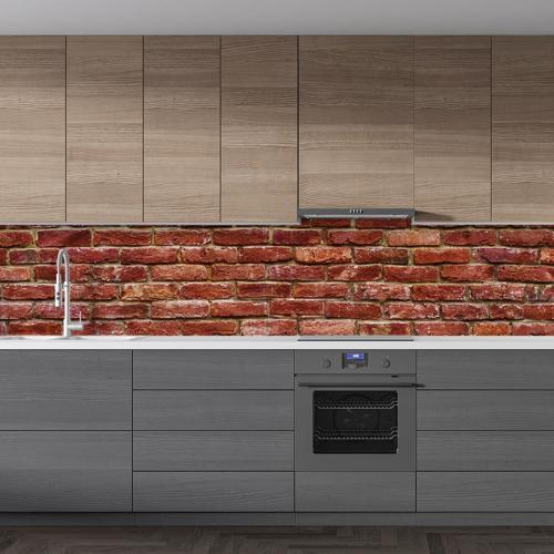 Mutfak Tezgah Arası Folyo Fayans Kaplama Folyosu Kırmızı Tuğla Desen 60 x 100