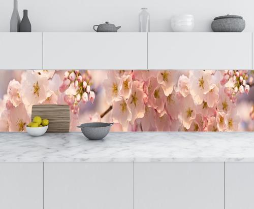 Mutfak Tezgah Arası Folyo Fayans Kaplama Folyosu Açan Çiçekler 60x400 CM