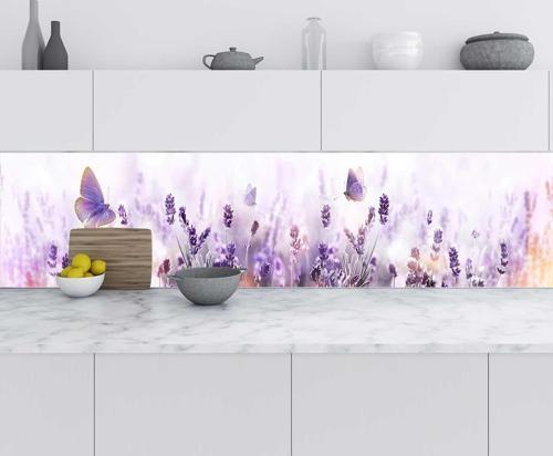 Mutfak Tezgah Arası Folyo Fayans Kaplama Folyosu Lavanta Çiçekler 60x100 CM