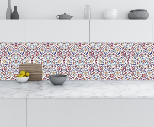 Mutfak Tezgah Arası Folyo Fayans Kaplama Folyosu Mandala 60x200 CM