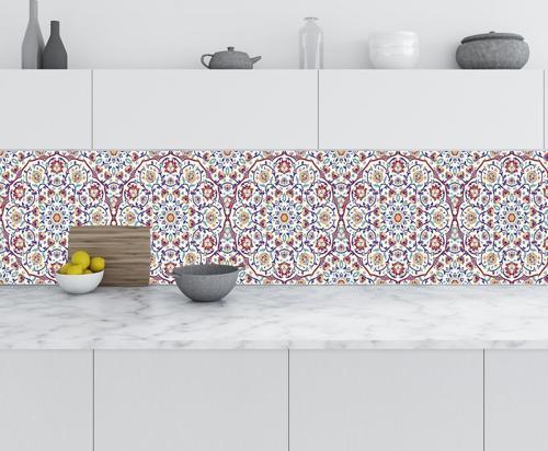 Mutfak Tezgah Arası Folyo Fayans Kaplama Folyosu Mandala 60x300 CM